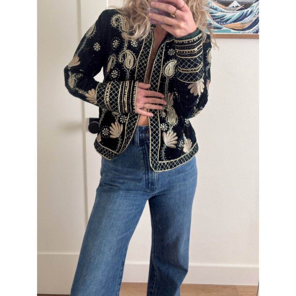 Monsoon Women's Gold and Green Jacket